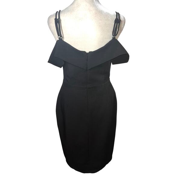 (NWOT) Adelyn Rae Shelby Midi Dress Off Shoulder Cocktail Dress Black Size S - Picture 2 of 4